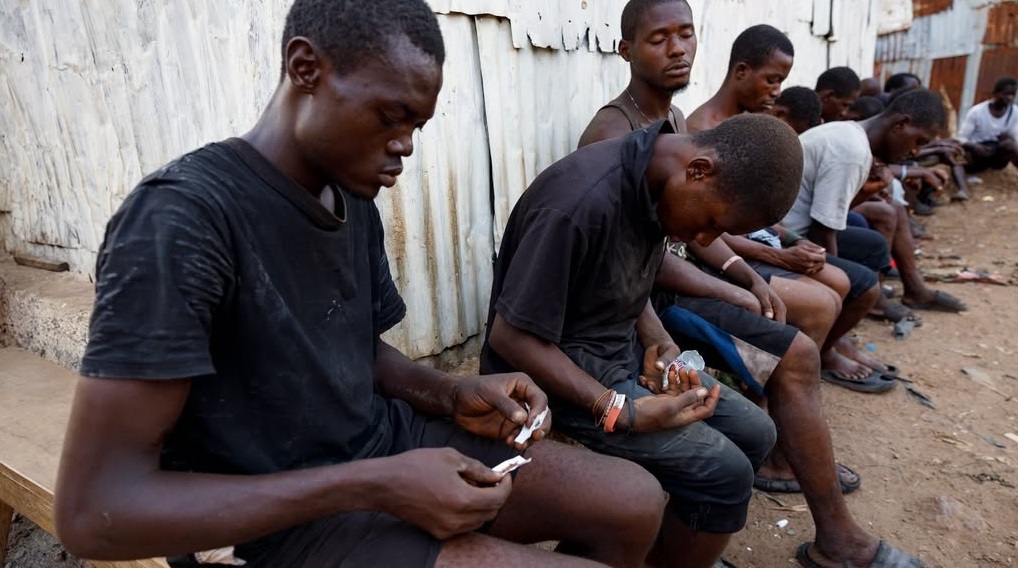 BDI peer counselors hosting a youth drug prevention and addiction recovery session in Montserrado, Liberia
